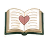 An open book with a heart on the page